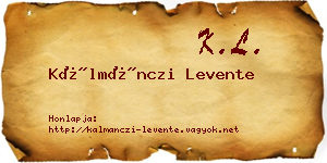 Kálmánczi Levente névjegykártya