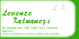 levente kalmanczi business card